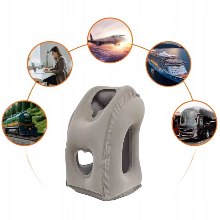 PODUSZKA PODRÓŻNA POMPOWANA DO SAMOLOTU POCIĄGU AUTA DUŻA WYGODNA DMUCHANA