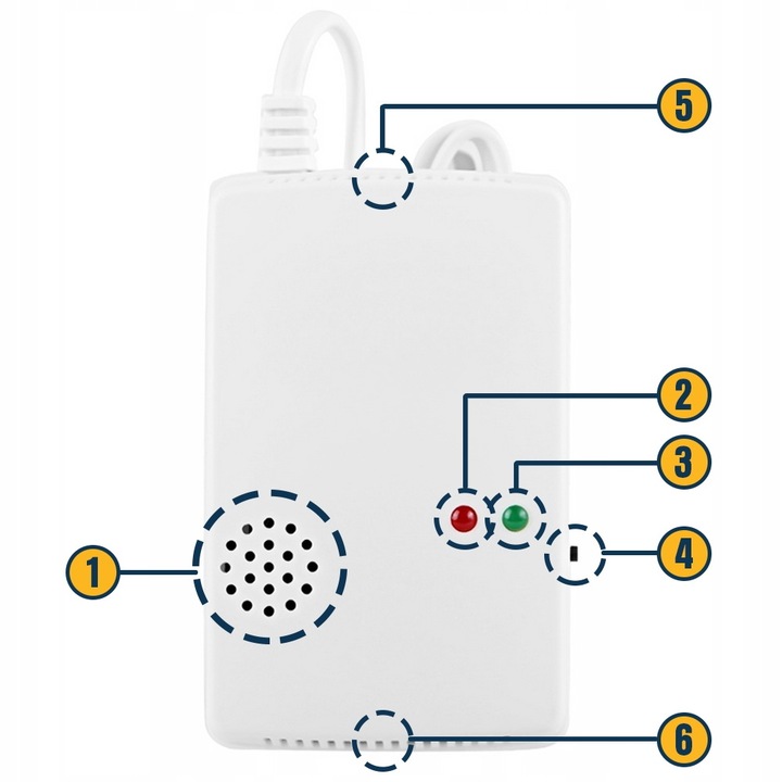 CZUJNIK GAZU ZIEMNEGO I LPG DETEKTOR 230V ALARM SENSOR GAS