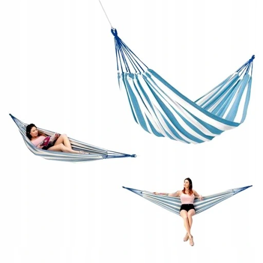 DUŻY HAMAK OGRODOWY BAWEŁNA 155x120cm HUŚTAWKA