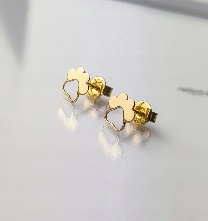 Złote kolczyki łapki - pr.585