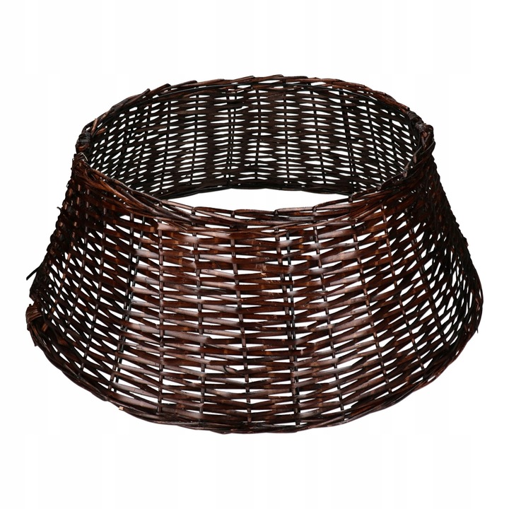 OSŁONA WIKLINOWA POD CHOINKE 70 cm KOSZ WIKLINOWY CIEMNY BRĄZ STOJAKA BOHO