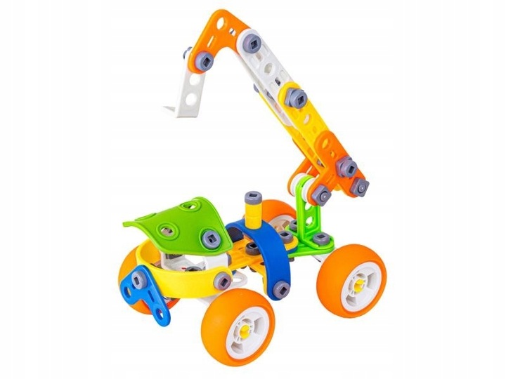 Klocki Konstrukcyjne, Elastyczne 167 El. Pojazdy Budowlane, Auto, Wyścigówk