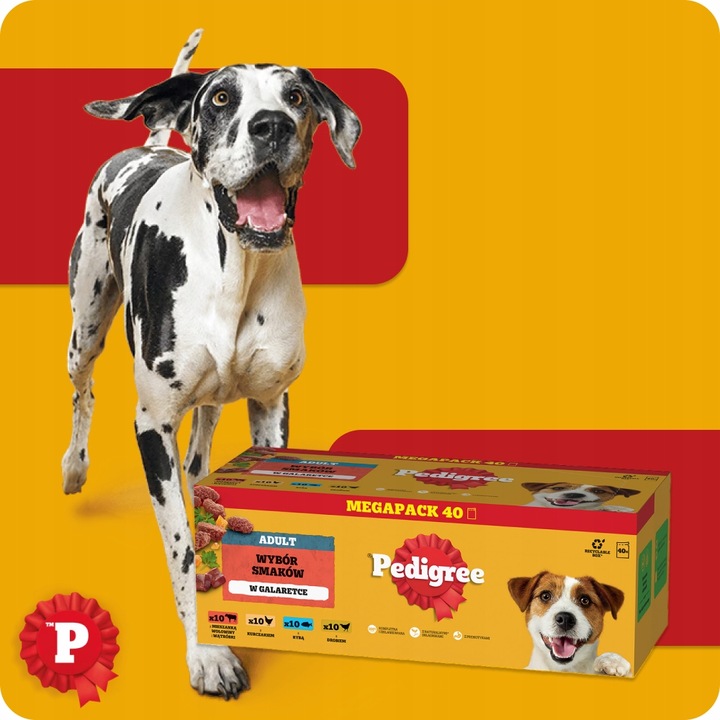 MOKRA KARMA DLA PSA PEDIGREE MIX SMAKÓW W GALARETCE SASZETKI 40X100 G