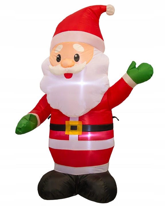 MIKOŁAJ nadmuchiwany ŚWIECĄCY DUŻY pompowany LED 125 cm dmuchaniec JUMIhome