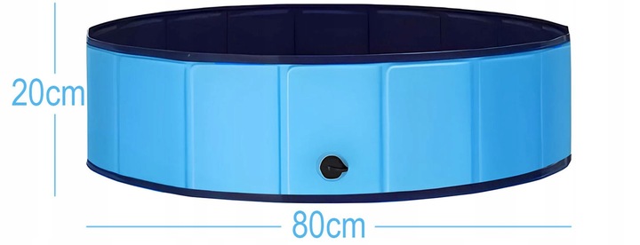 BASEN OGRODOWY DLA PAS, ZWIERZĄT, DZIECI SKŁADANY DEXTER 80x20 cm