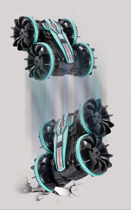 SAMOCHÓD ZDALNIE STEROWANY RC GESTAMI AMFIBIA 2 PILOTY 4x4 360° PŁYWAJĄCY