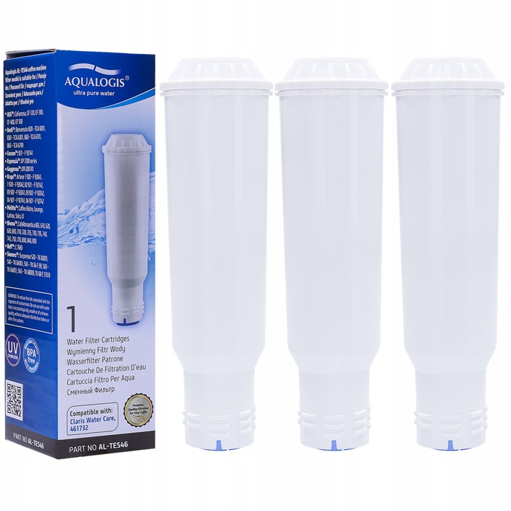 3 SZT AQUALOGIS AL-TES46 FILTR DO EKSPRESU KRUPS NIVONA MELITTA