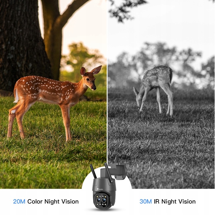 KAMERA ZEWNĘTRZNA IP Z KARTĄ SIM 3G 4G LTE GSM PTZ PODWÓJNY OBIEKTYW 6×ZOOM