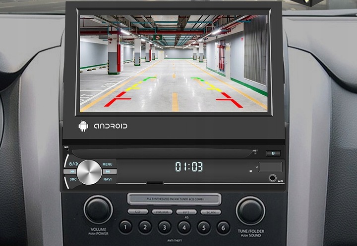 RADIO SAMOCHODOWE 1 DIN ANDROID 13 GPS USB WIFI DAB+ WYSUWANY AUX CARPLAY