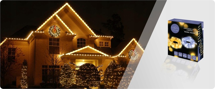 PIĘKNY JASNY WĄŻ ŚWIETLNY Z BROKATEM LED LAMPKI OZDOBNE CHOINKOWE 10M ZEW.