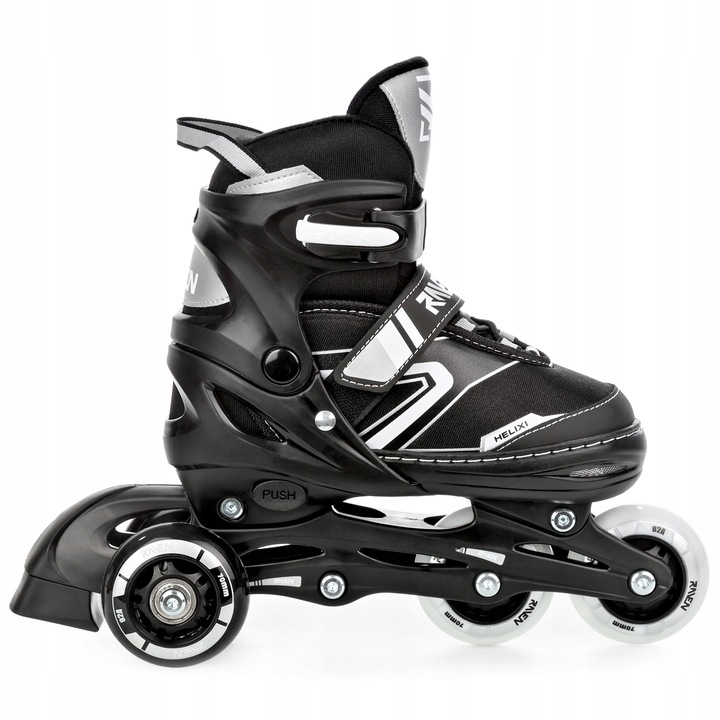 Rolki Łyżwy Wrotki 4w1 Regulowane RAVEN Helixi Black/Grey 34-37 Kółko LED