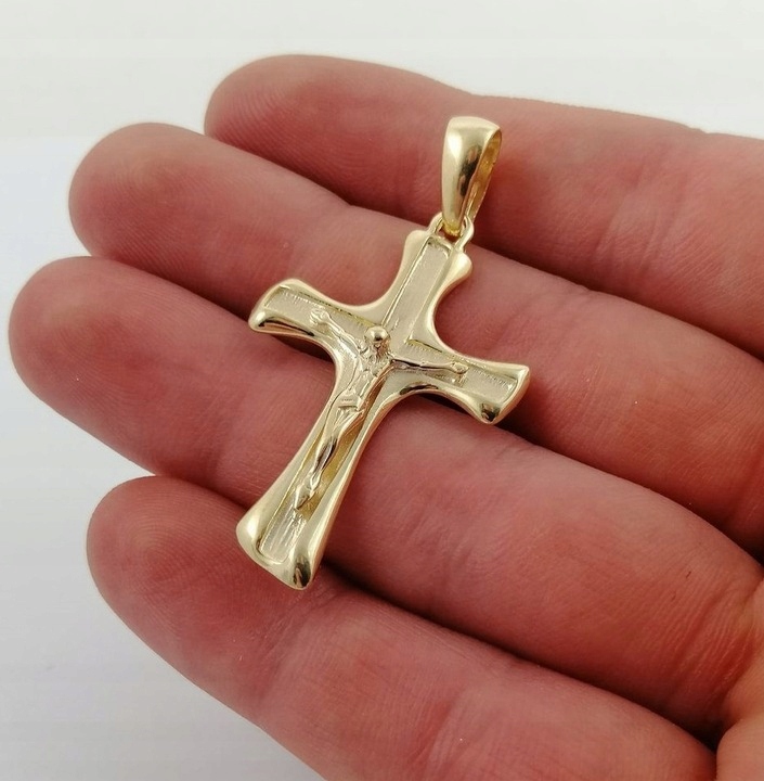 ZŁOTY KRZYŻYK 585 MĘSKI ZAWIESZKA ZŁOCENIE PREZENT DLA MĘŻCZYNZNY SYNA TATY