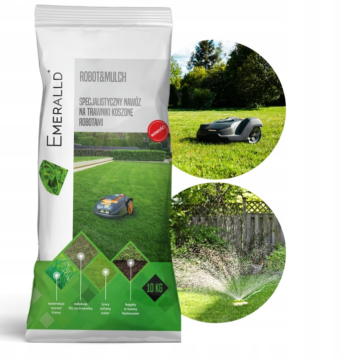 Nawóz Letni do trawy koszonej robotami ROBOT&MULCH Emeralld Complex 10KG!