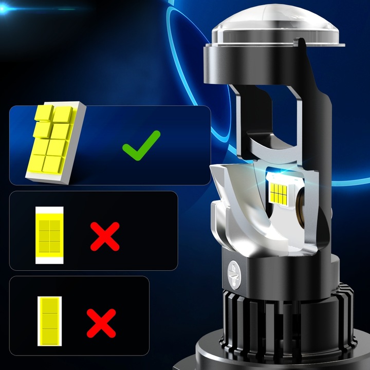 ŻARÓWKI LED H7 XSTORM LX 6000K SOCZEWKA IDEALNE ODCIĘCIE MIJANIA KRÓTKIE