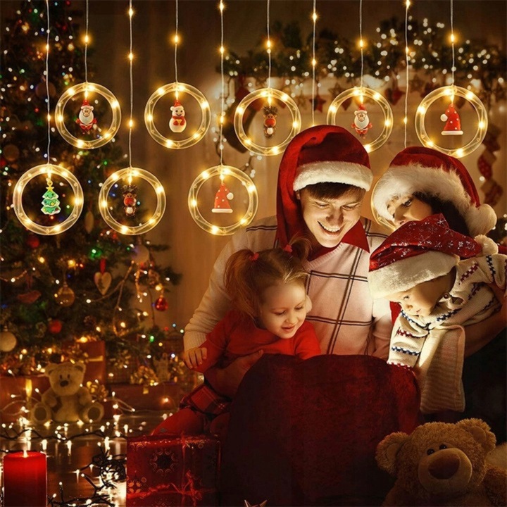 KURTYNA ŚWIETLNA LED GIRLANDA ŚWIĄTECZNA NA OKNO LAMPKI CHOINKOWE SOPLE