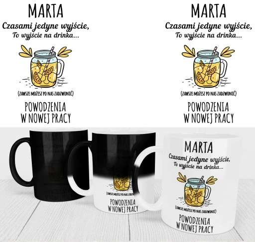 MAGICZNY KUBEK DLA PRACOWNIKÓW DO PRACY NA ODEJŚCIE Z PRACY ŚMIESZNY NADRUK