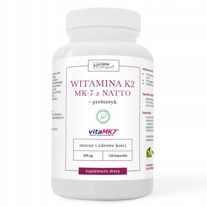 WITAMINA K2 vitaMK7 z NATTO 200µg KOŚCI 120