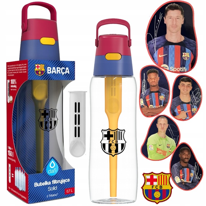 Dafi SOLID 0,7L FC Barcelona butelka filtrująca wodę + wkład + naklejki