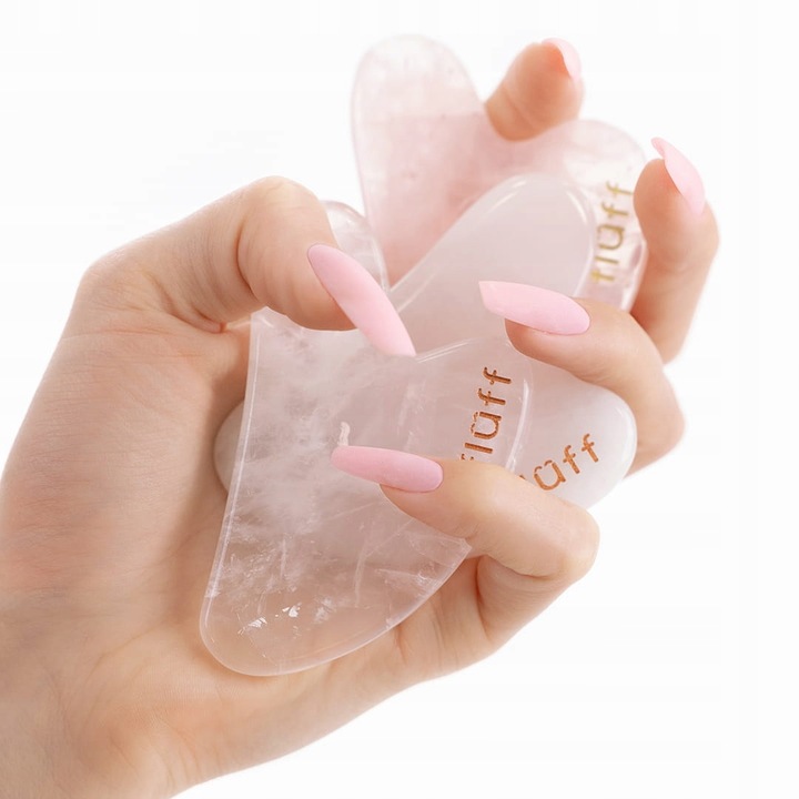 KAMIEŃ GUA SHA, RÓŻOWY KWARC, FLUFF