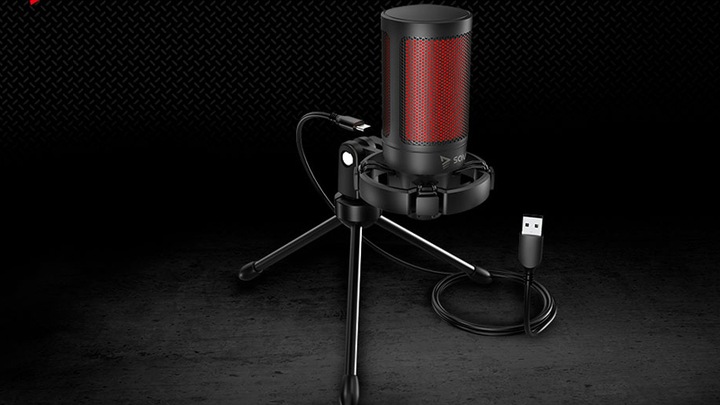 Mikrofon Pojemnościowy Gamingowy Studyjny USB statyw SAVIO SONAR PRO 01