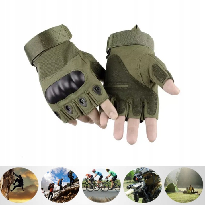 RĘKAWICE TAKTYCZNE BOJOWE rozm. XL SURVIVAL MILITARNE RĘKAWICZKI BEZ PALCÓW