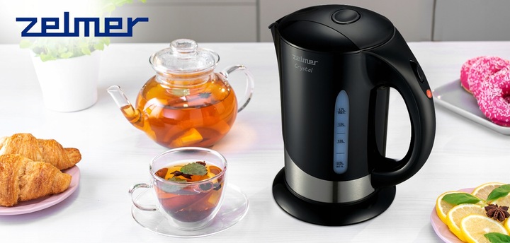 CZAJNIK ELEKTRYCZNY ZELMER BEZPRZEWODOWY STAL NIERDZEWNA DUŻY 1,7L 2200W