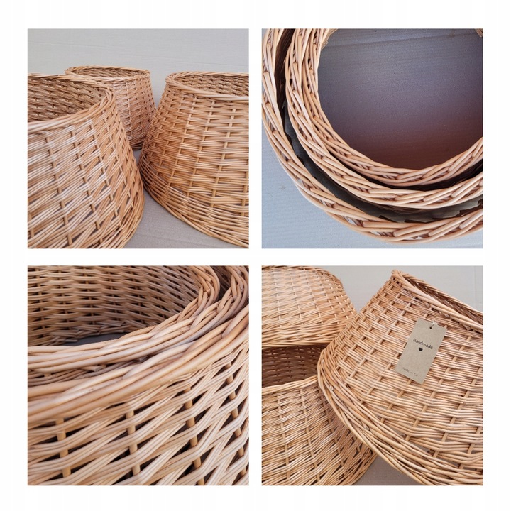 Osłona / kosz / osłonka wiklinowa na stojak pod choinkę NATURALNA Ø 50 cm