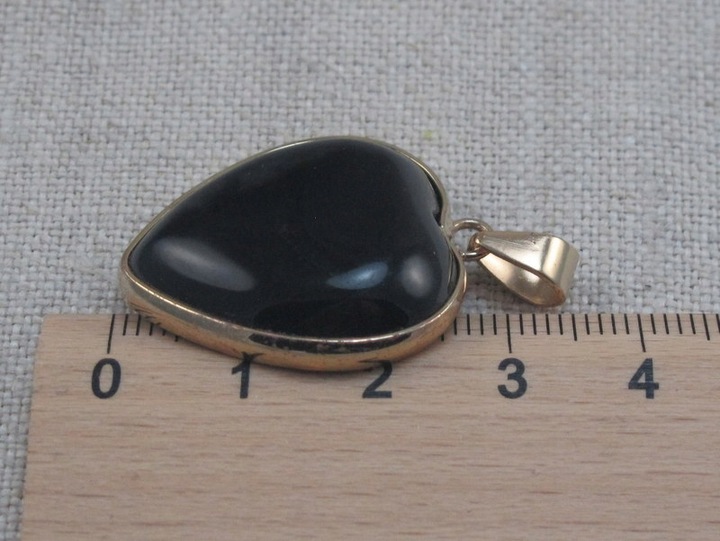 WISIOREK kamień ONYKS CZARNY serce 25mm [W1073]