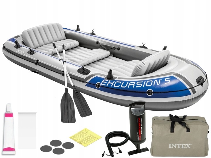 Duży Ponton Turystyczny Intex Excursion 5 POMPKA WIOSŁA 68325 MODEL 2025