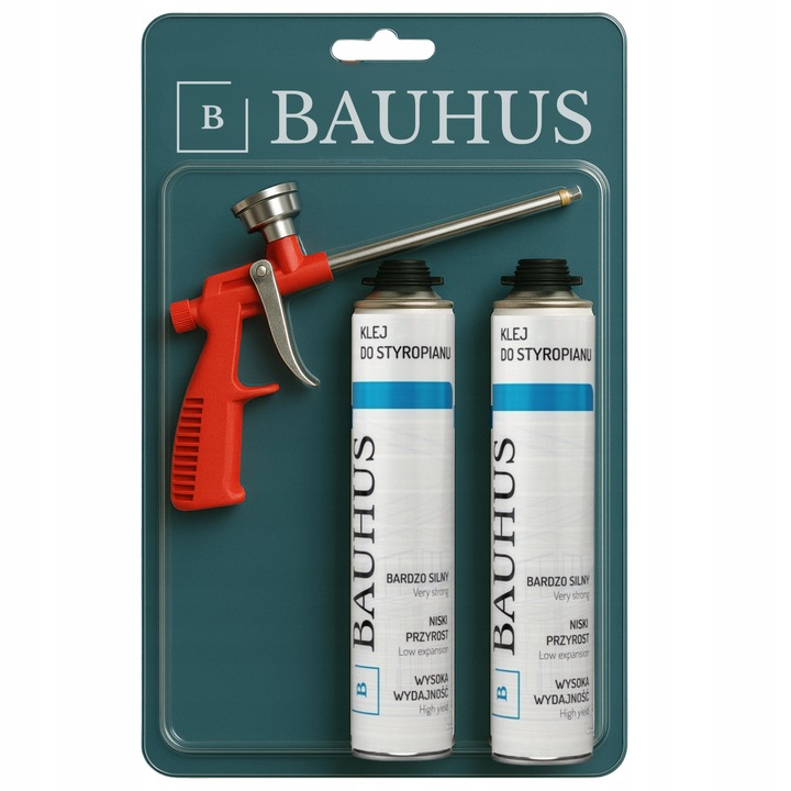 KLEJ do styropianu EPS XPS pianoklej 2szt + PISTOLET do pianokleju ZESTAW