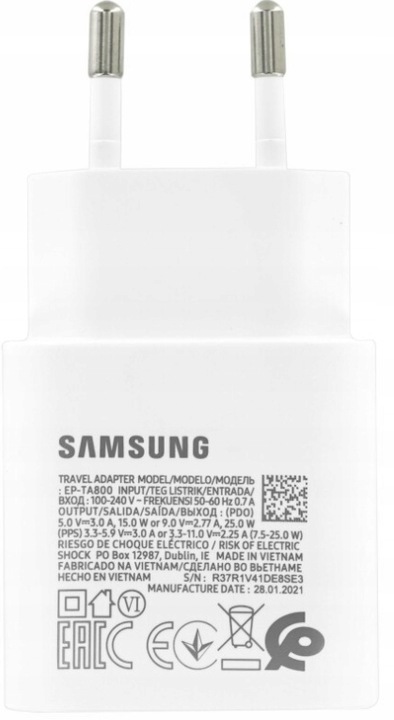 Oryginalna ładowarka Samsung S22 S23 S24 S21 A55 A54 A15 A14 M15 USB C 25W