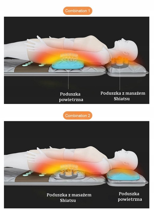 Materac masujący mata masująca shiatsu nefrytowy grzanie Gateway do masażu