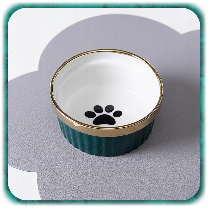 ZESTAW 2SZT MISKA DLA KOTA PSA PODWÓJNA CERAMICZNA NA STOJAKU Miski 2x300ml