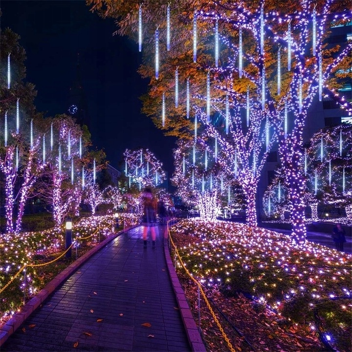 SOPLE METEORY MULTIKOLOR LED LAMPKI PADAJĄCY ŚNIEG 30cm Kolorowy