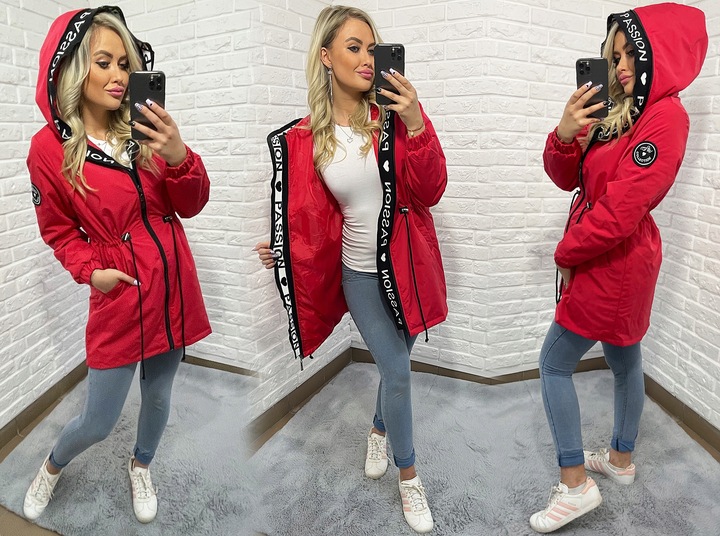 ASYMETRYCZNA PARKA kurtka Z KAPTUREM 4 KOLORY XS