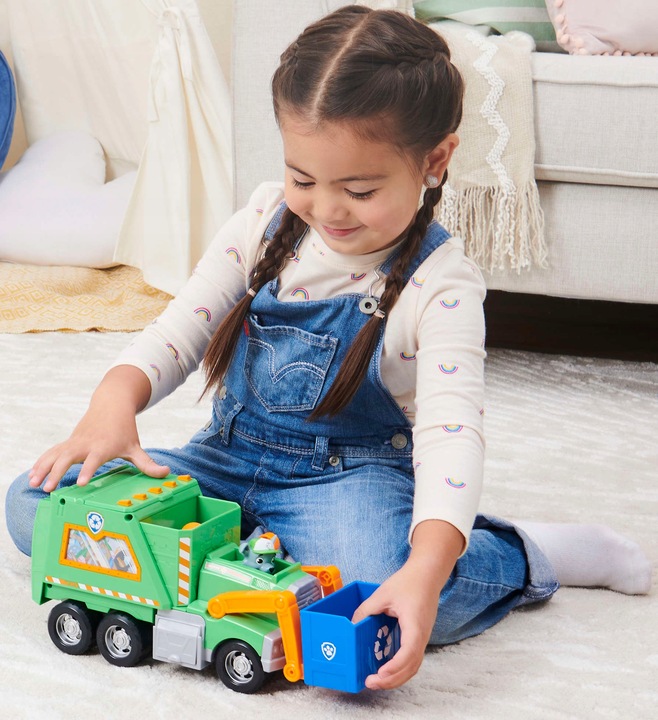 PSI PATROL DUŻA ŚMIECIARKA ROCKY POJAZD DO RECYKLINGU 38 CM + FIGURKA