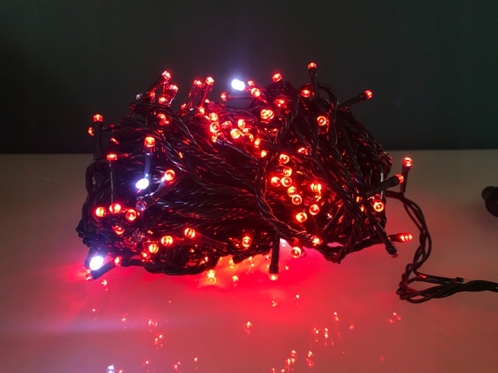 Lampki Choinkowe LED 100 Czerwone Flash IP44 Zewnętrzne Wewnętrzne