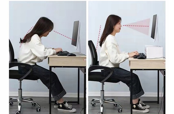 PÓŁKA PODSTAWKA POD MONITOR Z SZUFLADKAMI BIAŁA NADSTAWKA NA BIURKO RK2