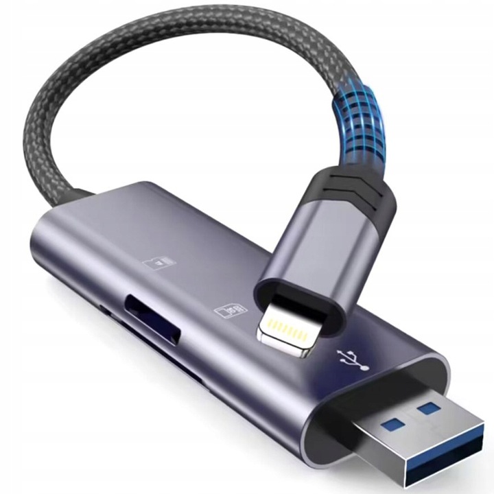 Czytnik zewnętrzny kart SD Tech-Protect Micro SD, ze złączem Lightning, USB