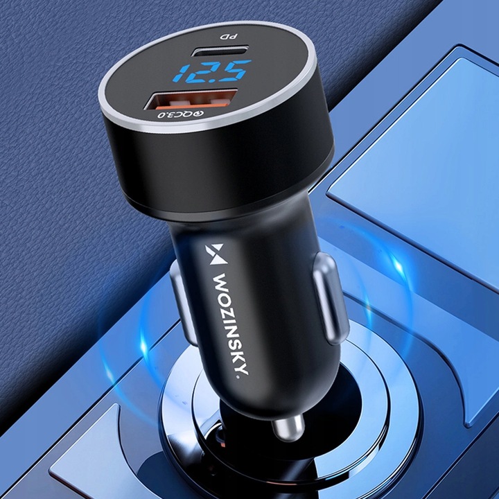 WOZINSKY ŁADOWARKA SAMOCHODOWA USB-A USB-C DWA PORTY UNIWERSALNA MOCNA 36W