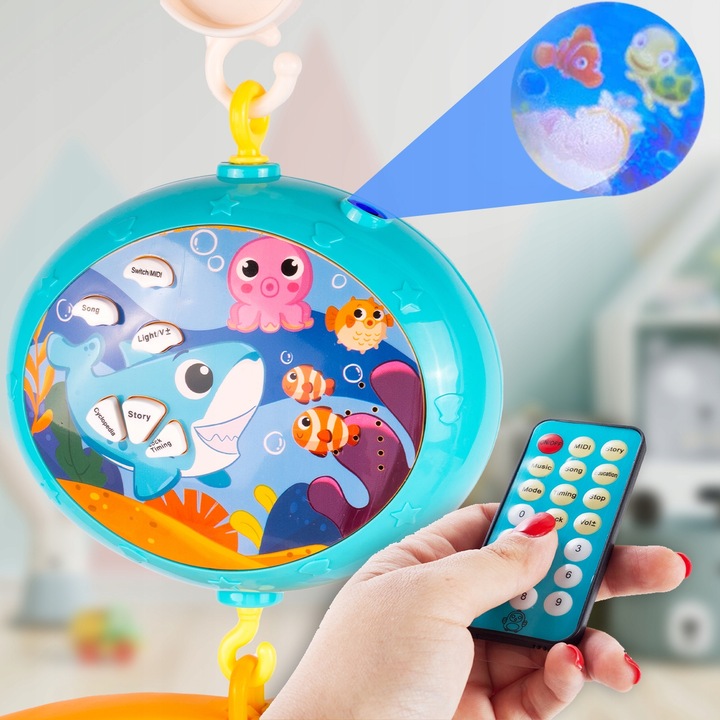 KARUZELA KARUZELKA DO ŁÓŻECZKA Z PROJEKTOREM TIMER POZYTYWKA DLA DZIECKA