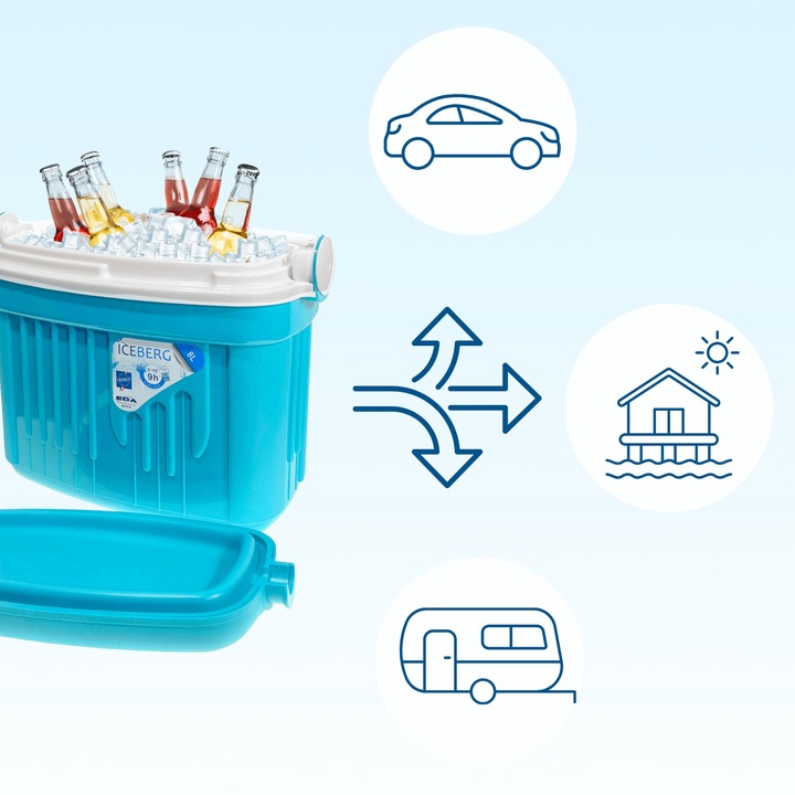 LODÓWKA TURYSTYCZNA 8L na WKŁADY MROŻĄCE do auta piknik WYCIECZKA kemping