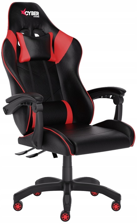 FOTEL GAMINGOWY CYBER CHAIRS X-LOGIC RED - BIUROWY