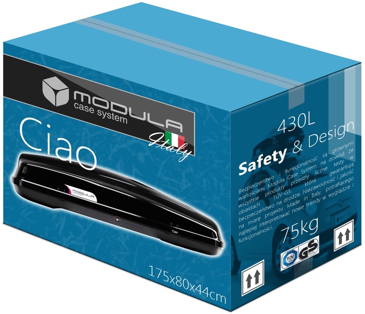 BOX DACHOWY BAGAŻNIK MODULA CIAO 430LCZARNY BOXY SOSNOWIEC