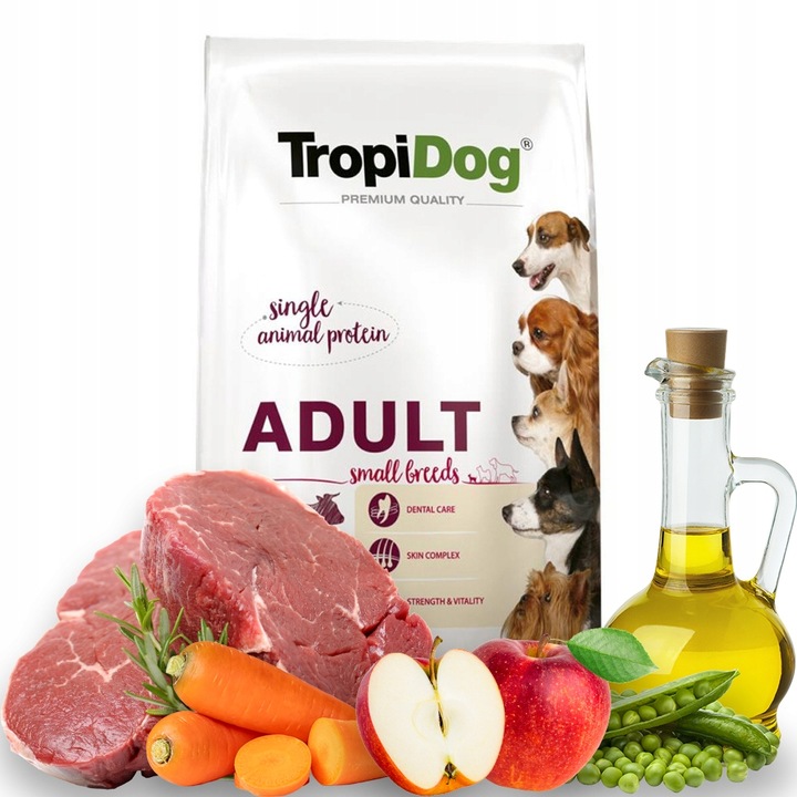 TROPIDOG Small Mini Beef 8kg Adult Wołowina dla małych ras
