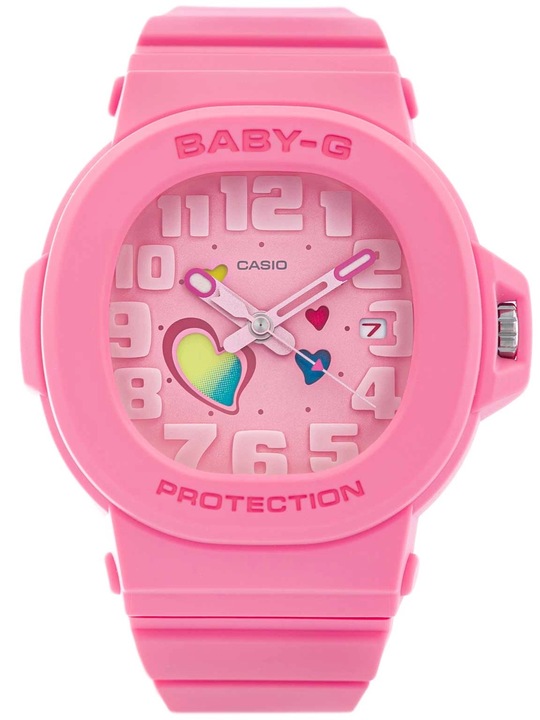 DAMSKI ZEGAREK CASIO BGA-10-4AER RÓZOWY NA PASKU DATOWNIK DLA DZIEWCZYNKI
