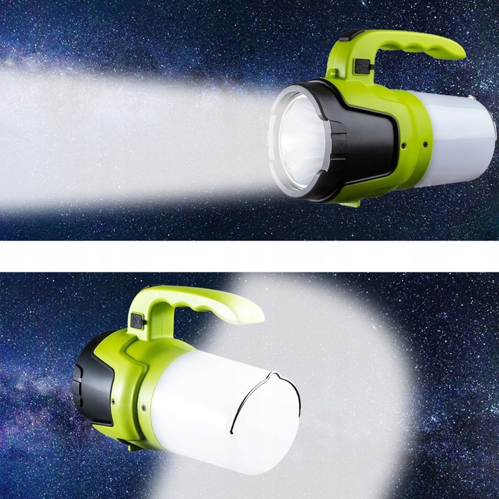 Latarka Szperacz LED 2w1 Akumulatorowa Mocna Lampa Kempingowa Turystyczna