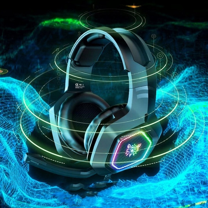 ONIKUMA K10 SŁUCHAWKI GAMINGOWE NAUSZNE PRZEWODOWE Z MIKROFONEM LED RGB