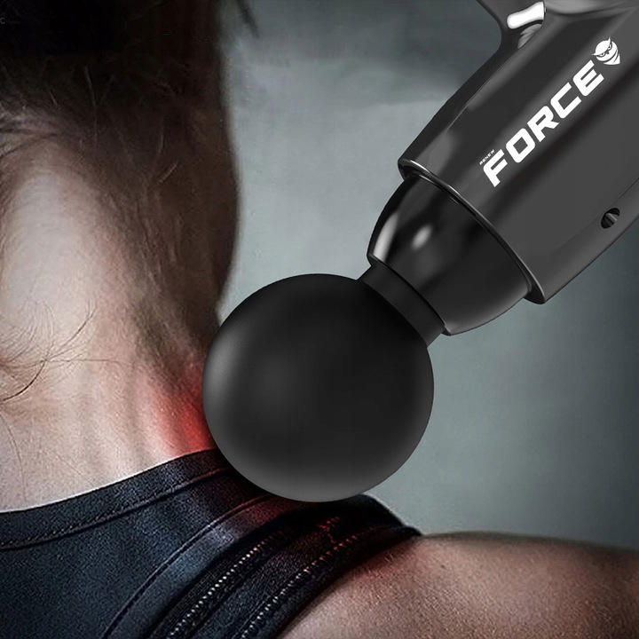 PISTOLET DO MASAŻU masażer do pleców ciała nóg karku stóp +12 KOŃCÓWEK 220W