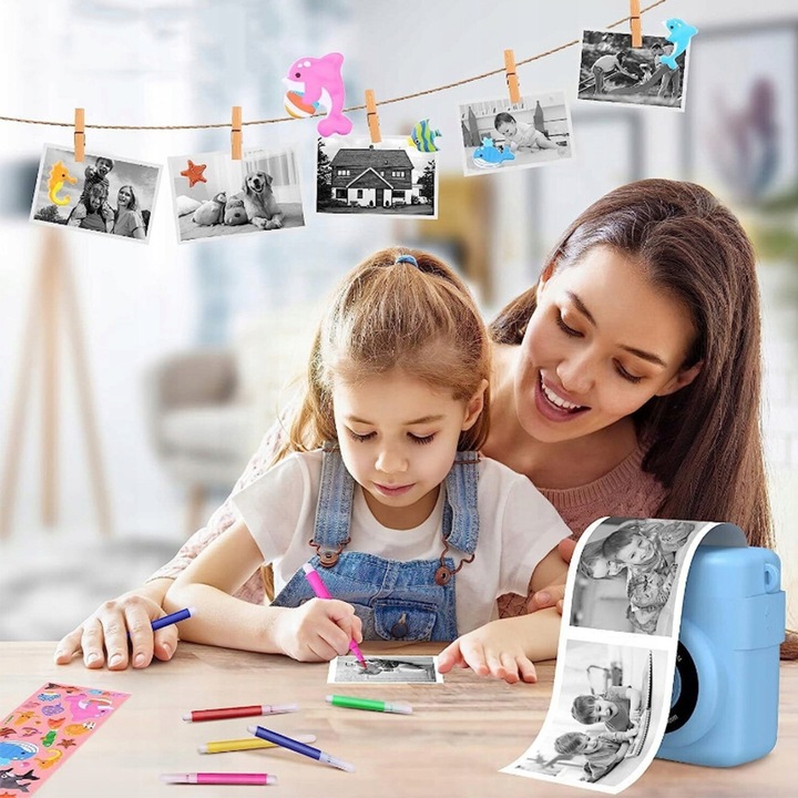 APARAT FOTOGRAFICZNY DLA DZIECI CYFROWY NATYCHMIASTOWY Z DRUKARKĄ + WKŁADY